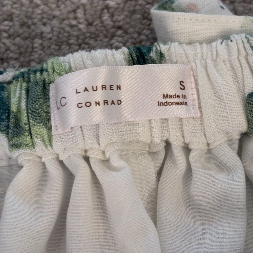 NWT Lauren Conrad Women's Midi Belted Floral Skirt Linen Blend Easter Cottage S - Picture 11 of 13
